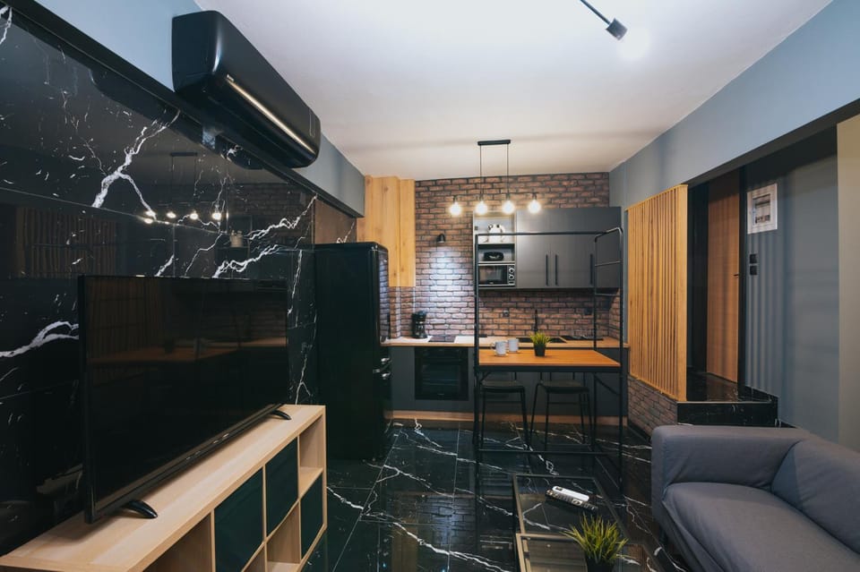 Living room, kitchen