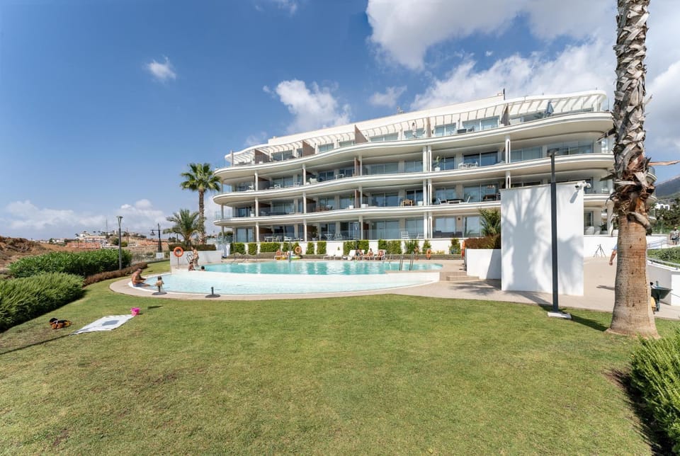 Property building, Living room, Swimming pool