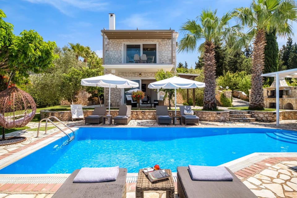 Property building, Living room, Swimming pool