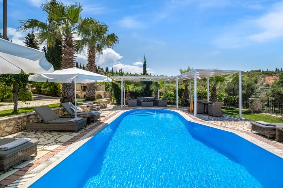 Property building, Living room, Swimming pool