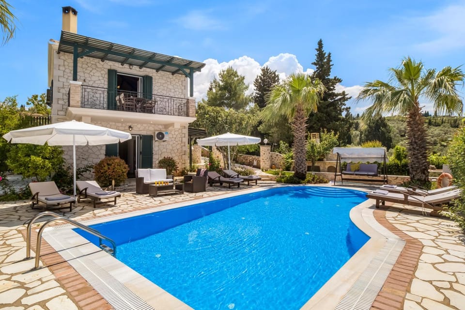 Property building, Living room, Swimming pool
