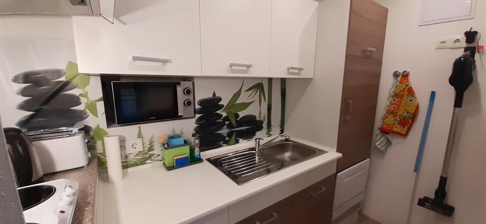 Kitchen or kitchenette, minibar, stove