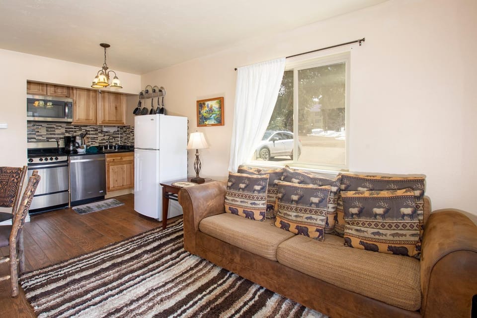 Day, Kitchen or kitchenette, Living room, Seating area, Street view, furniture