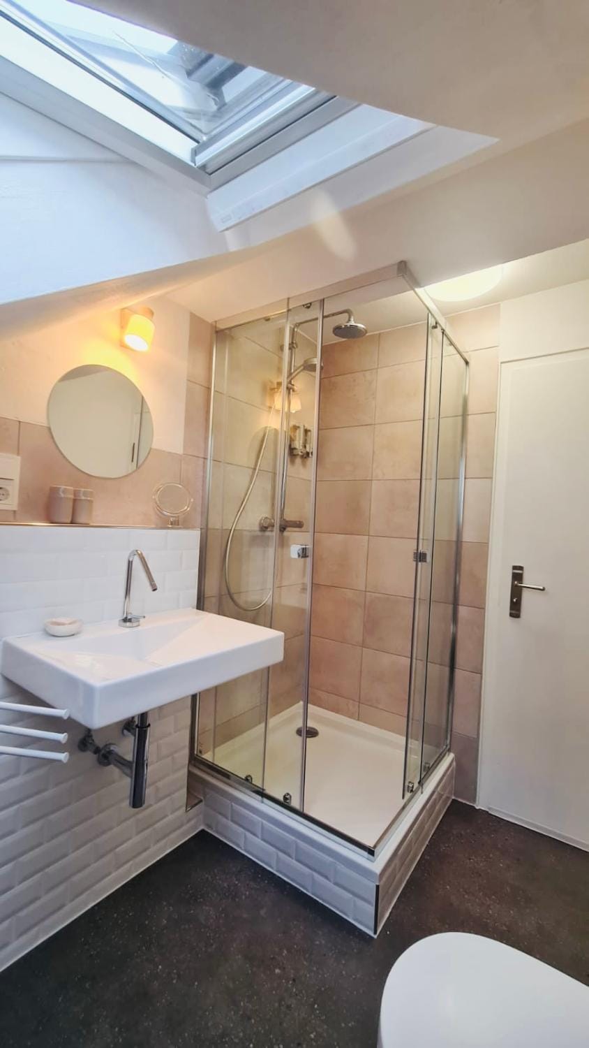 Shower, Toilet, Bathroom, towels