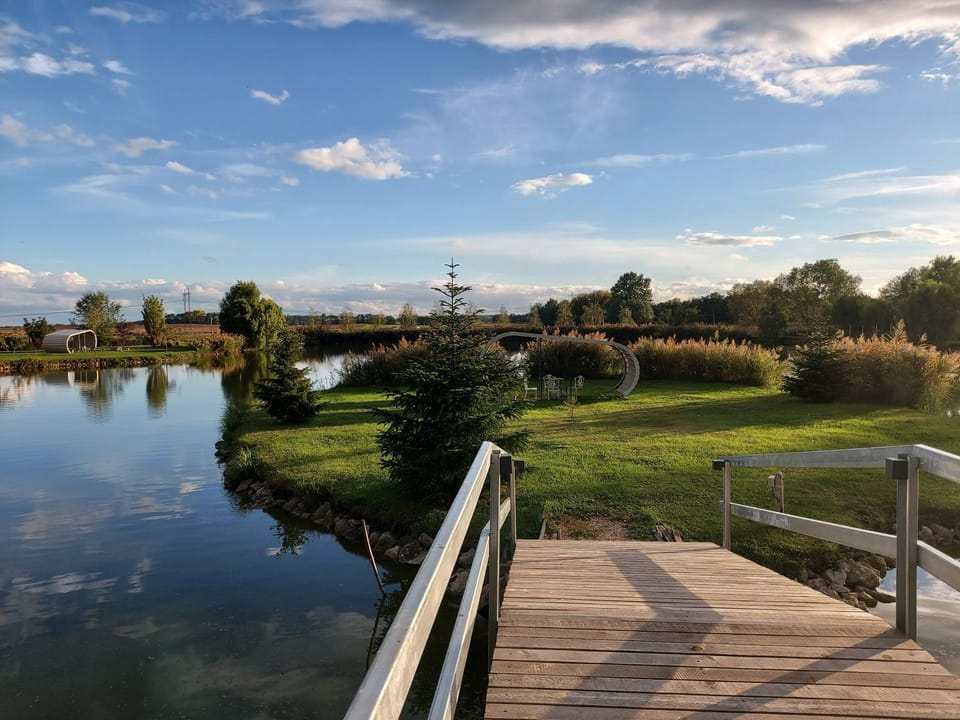Fishing, Garden, Lake view