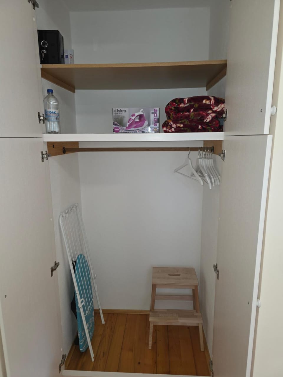 flat iron, safe, wardrobe