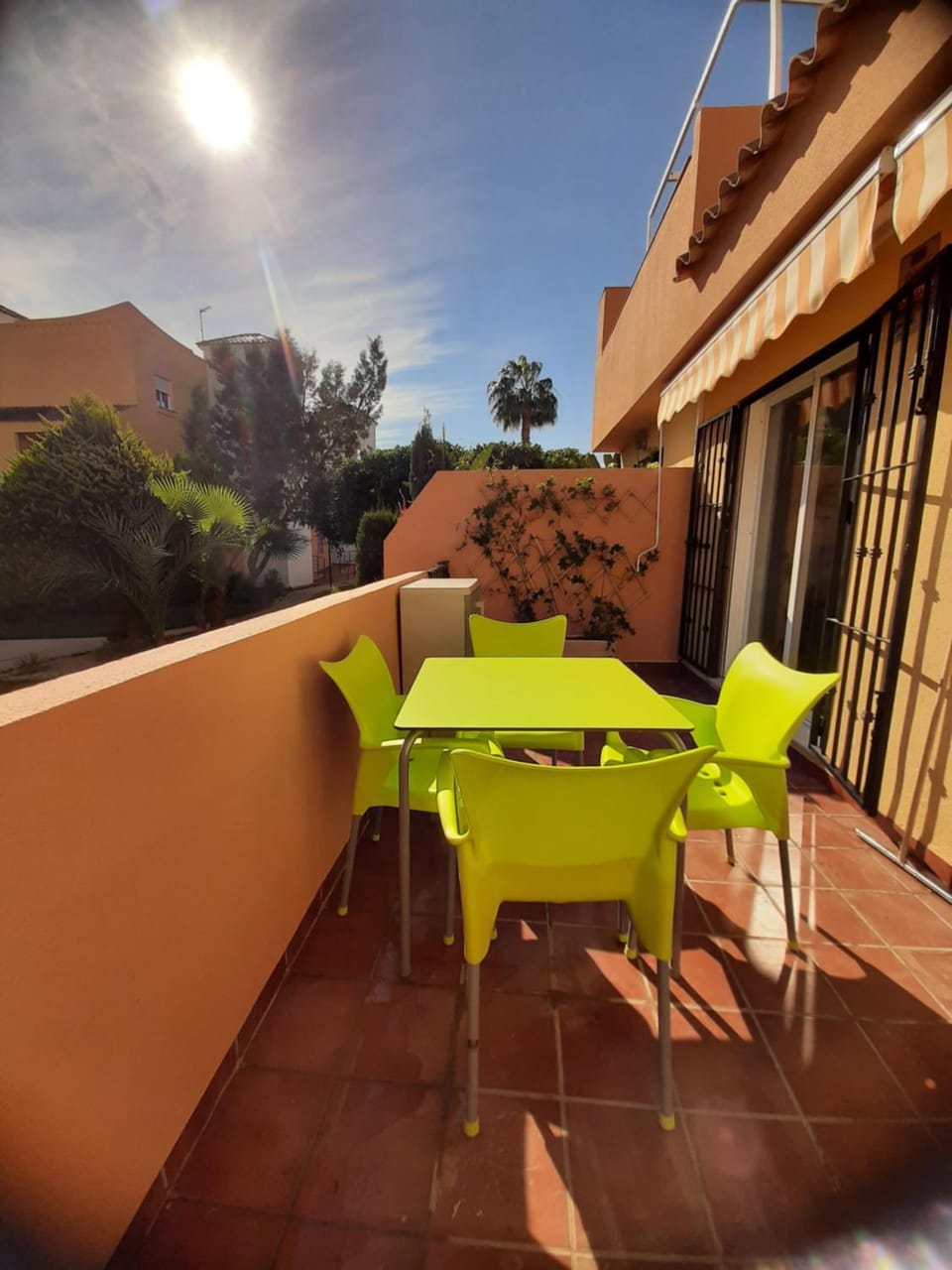 Property building, Patio, Natural landscape, View (from property/room), Balcony/Terrace, Dining area