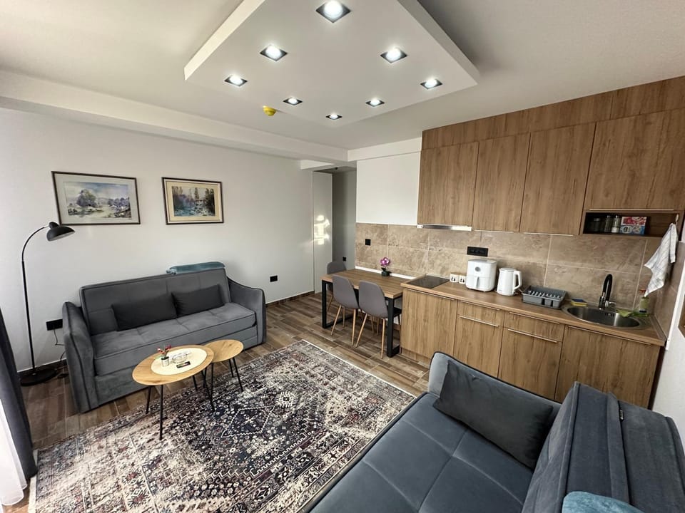 Coffee/tea facilities, Kitchen or kitchenette, Living room, Seating area, Dining area, minibar