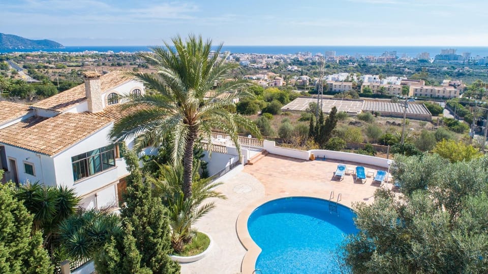 Property building, Living room, Swimming pool