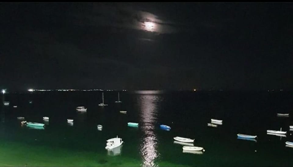 Night, Natural landscape, Sea view