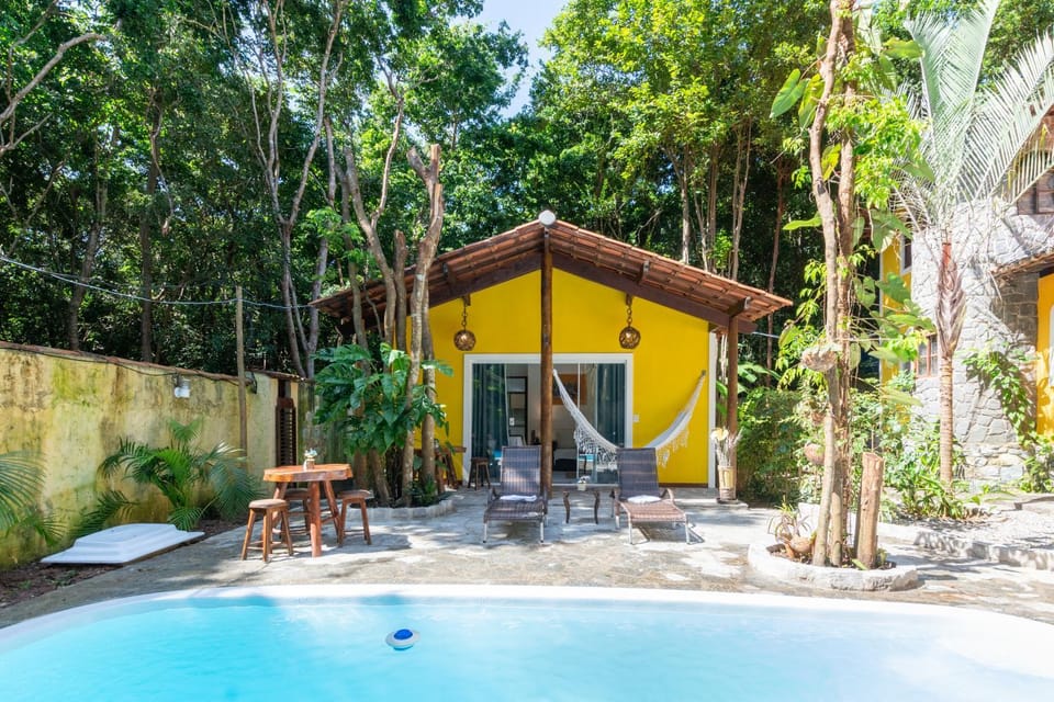Property building, Patio, Spring, Natural landscape, Garden, Garden view, Pool view, Swimming pool, sunbed