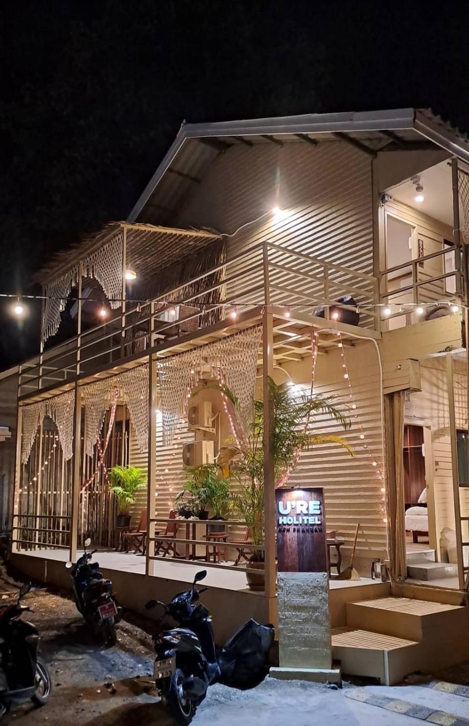 Property building, Patio, Night