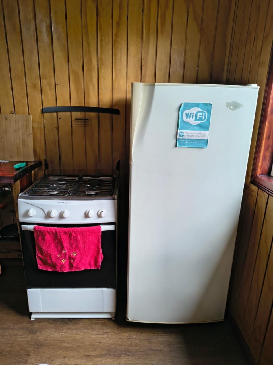 Kitchen or kitchenette, oven