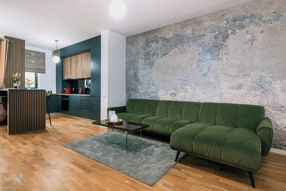 Kitchen or kitchenette, Living room, Seating area