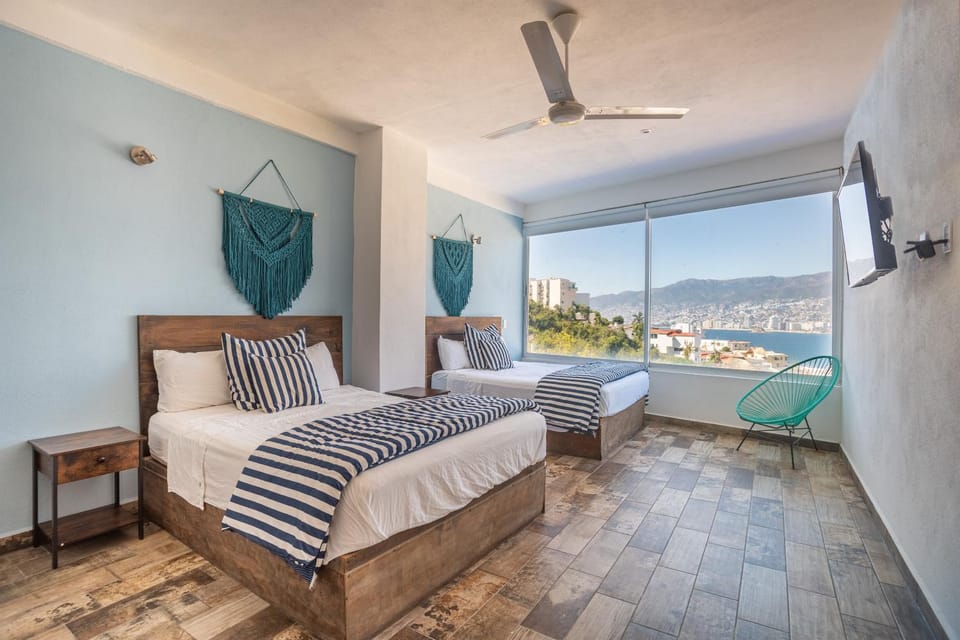 Bed, Bedroom, Pool view