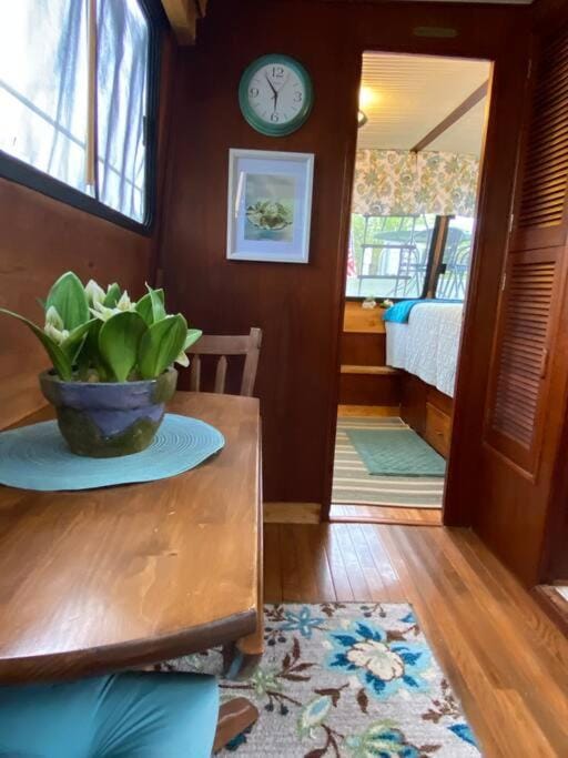 The Lily Pad Boatel Houseboat Docked boat in Iowa