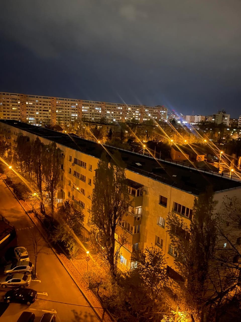 Night, Bird's eye view, City view, Street view