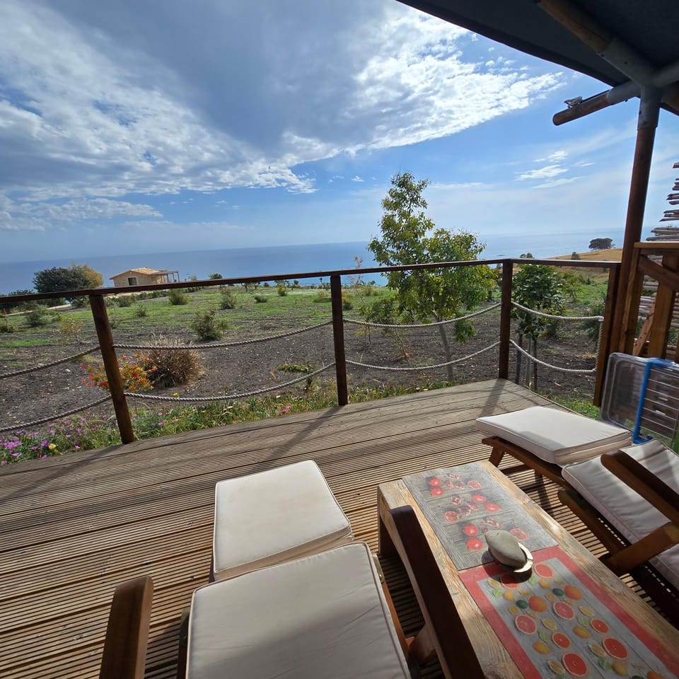 Patio, Day, Natural landscape, View (from property/room), Balcony/Terrace, Living room, Seating area, Dining area, Sea view