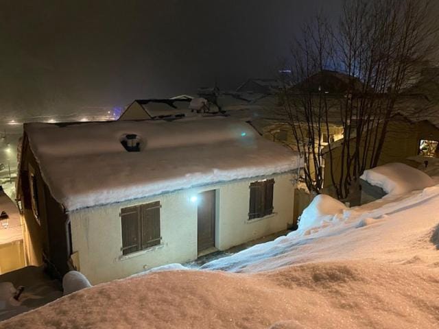 Property building, Night, Winter