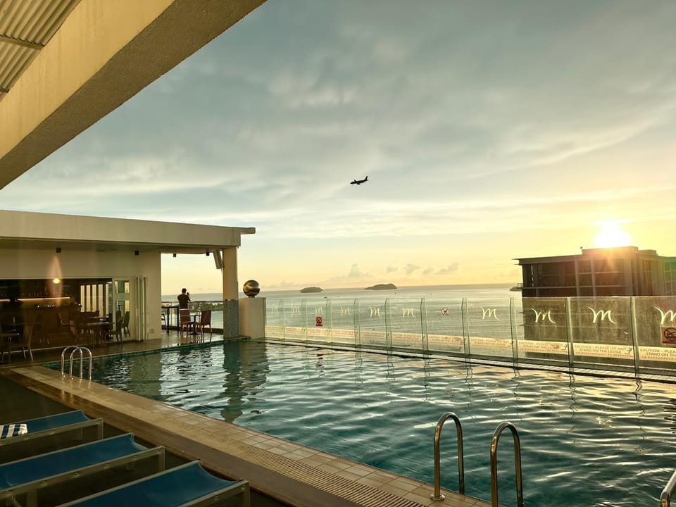 Day, Natural landscape, Pool view, Sea view, Swimming pool, Sunset