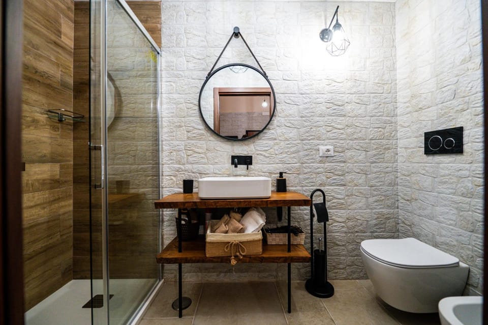 Shower, Toilet, Bathroom, bidet, hair dryier, towels