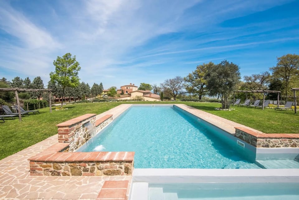 Property building, Living room, Swimming pool