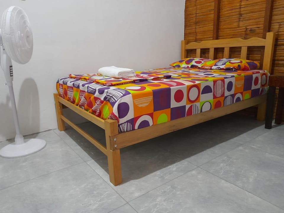 Bed, Bedroom, fireplace, towels