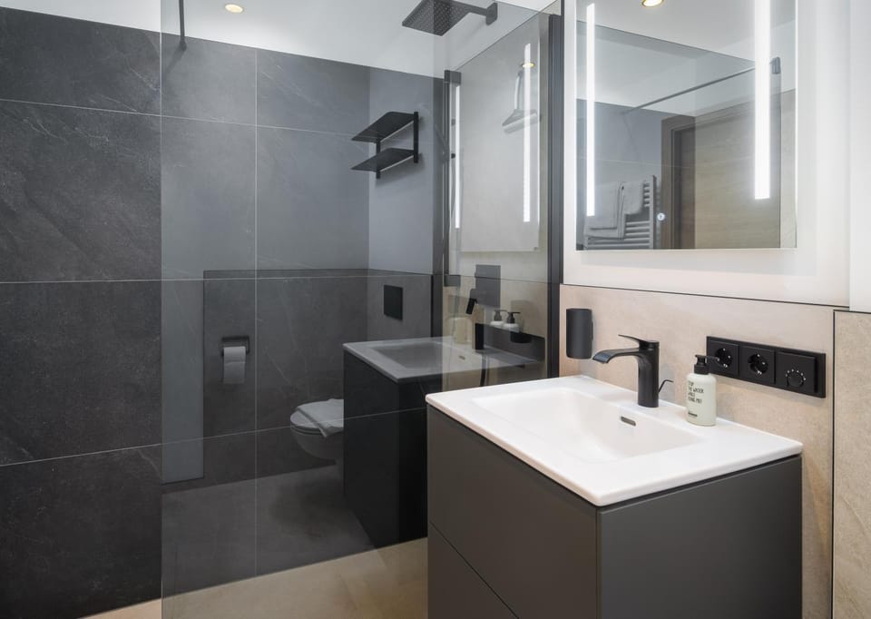 Shower, Toilet, towels