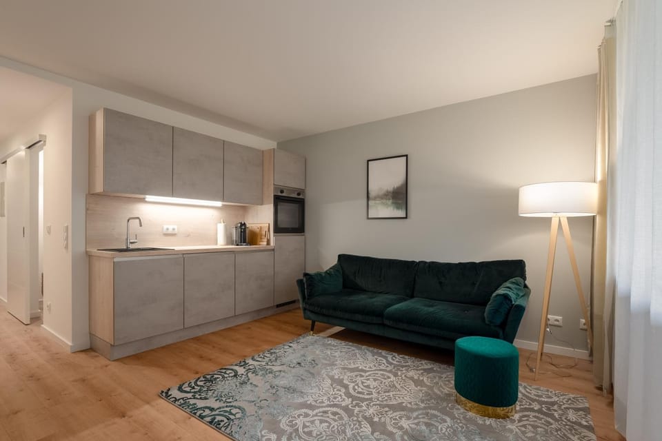 Kitchen or kitchenette, Living room, Seating area