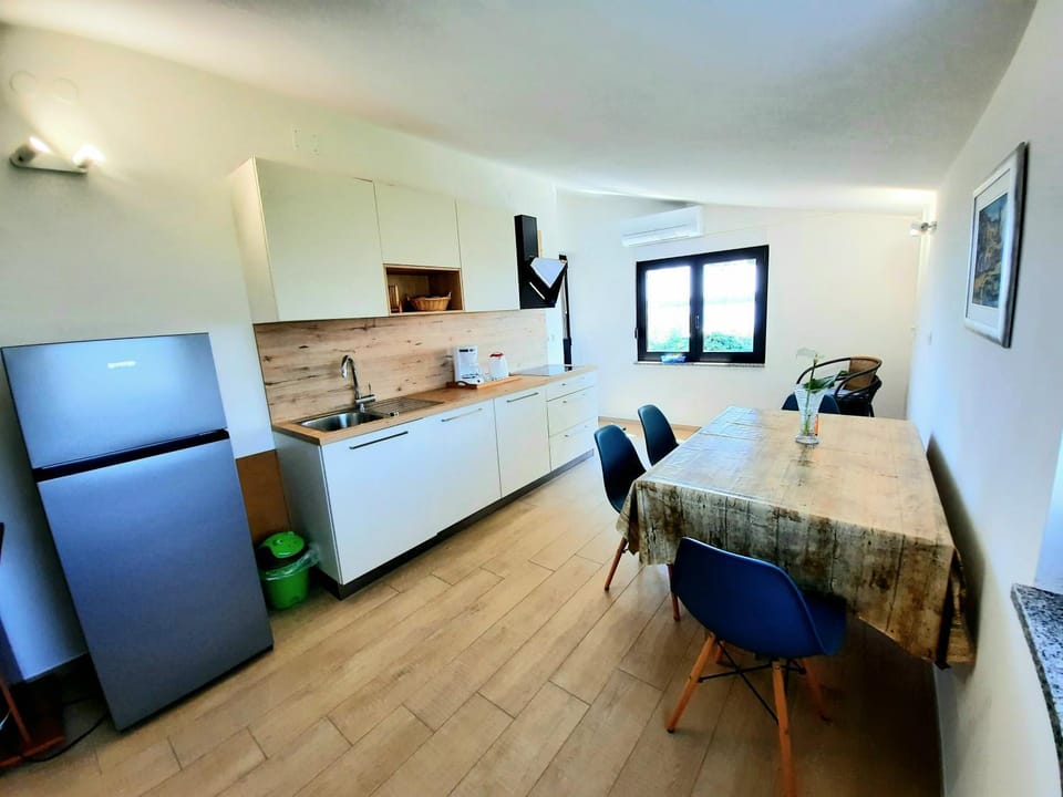 Kitchen or kitchenette, Living room, Seating area, Dining area, minibar, stove