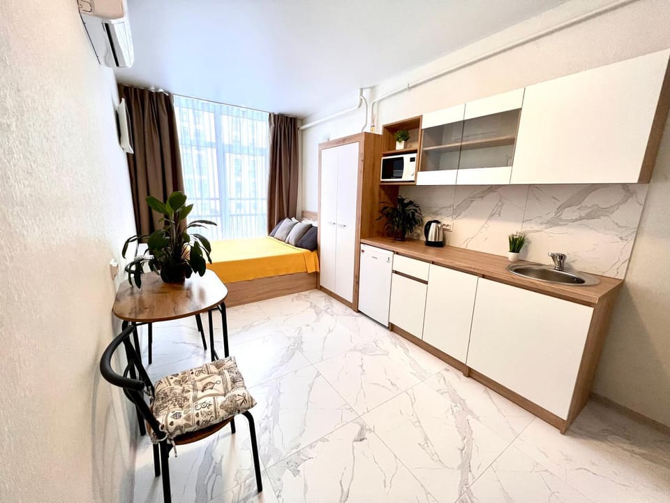 Bed, Kitchen or kitchenette, Photo of the whole room, Seating area, Dining area, Bedroom, minibar