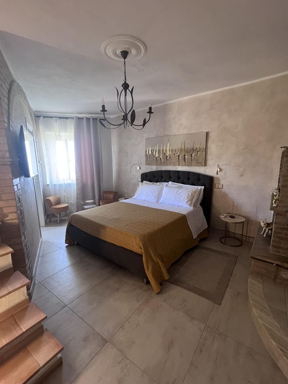 TV and multimedia, Balcony/Terrace, Bedroom, Sunset, fireplace