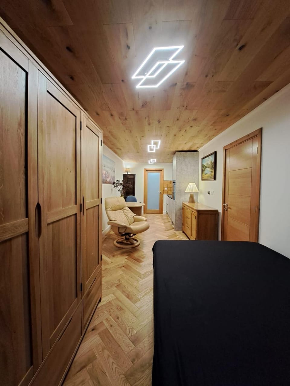 Bed, Living room, Photo of the whole room, Seating area, Bedroom, wardrobe