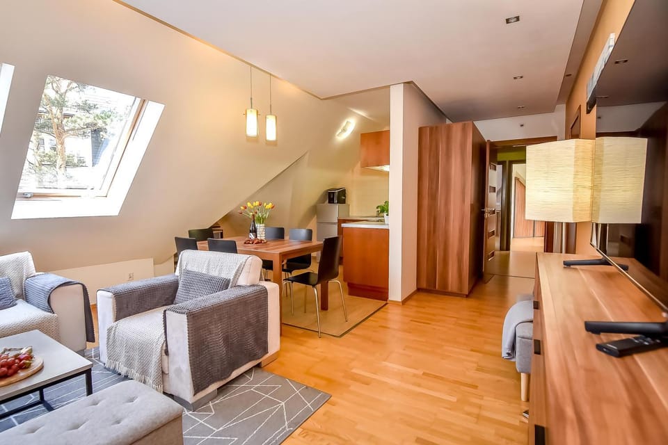 Kitchen or kitchenette, Living room, Seating area