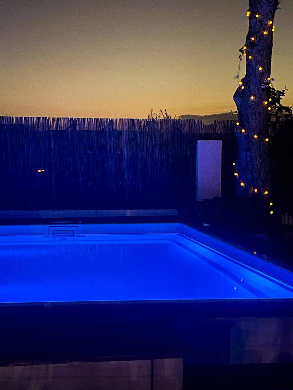 Night, Pool view, Swimming pool