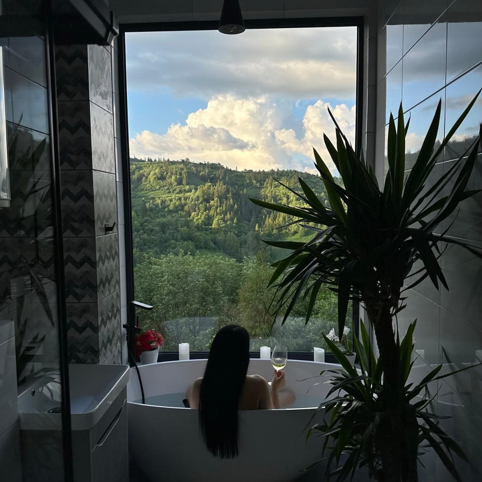Natural landscape, Bathroom, Mountain view