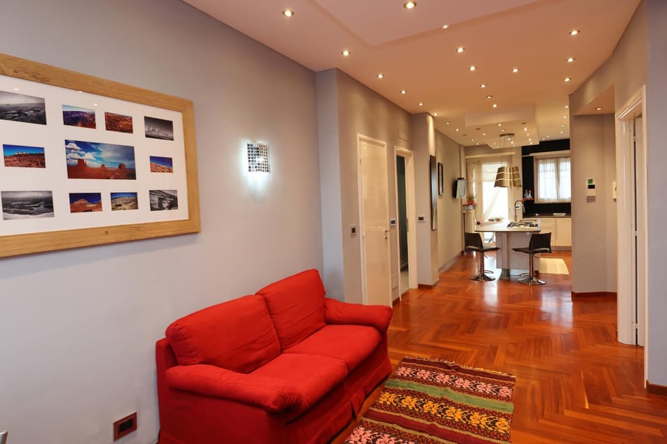 Living room, Seating area, kitchen, air conditioner