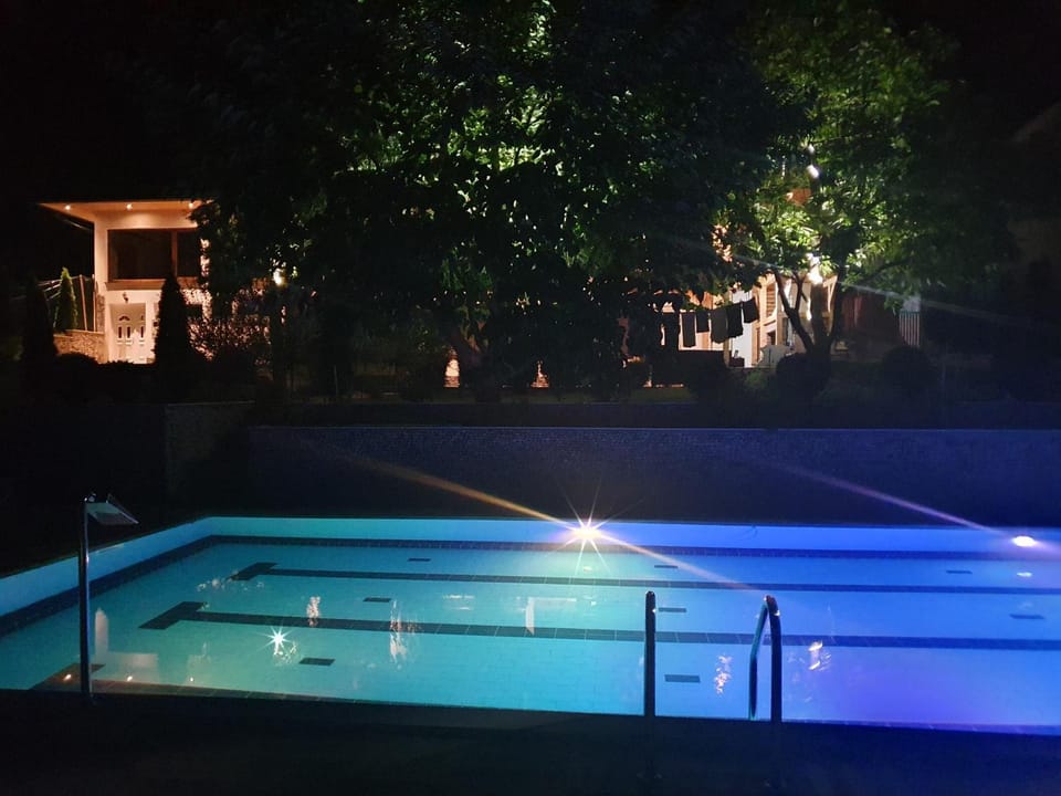 Night, Pool view, Swimming pool