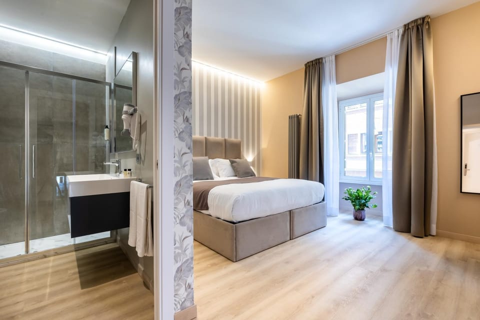 Bed, Bathroom, Photo of the whole room, Bedroom, towels
