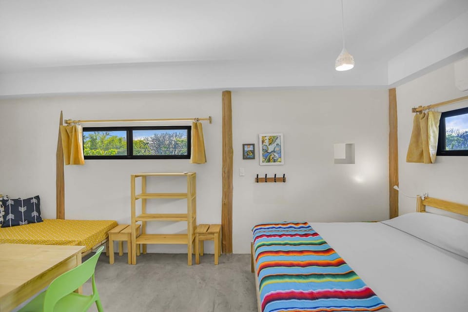 Bed, Photo of the whole room, Bedroom, Sunrise, bunk bed, wardrobe, air conditioner