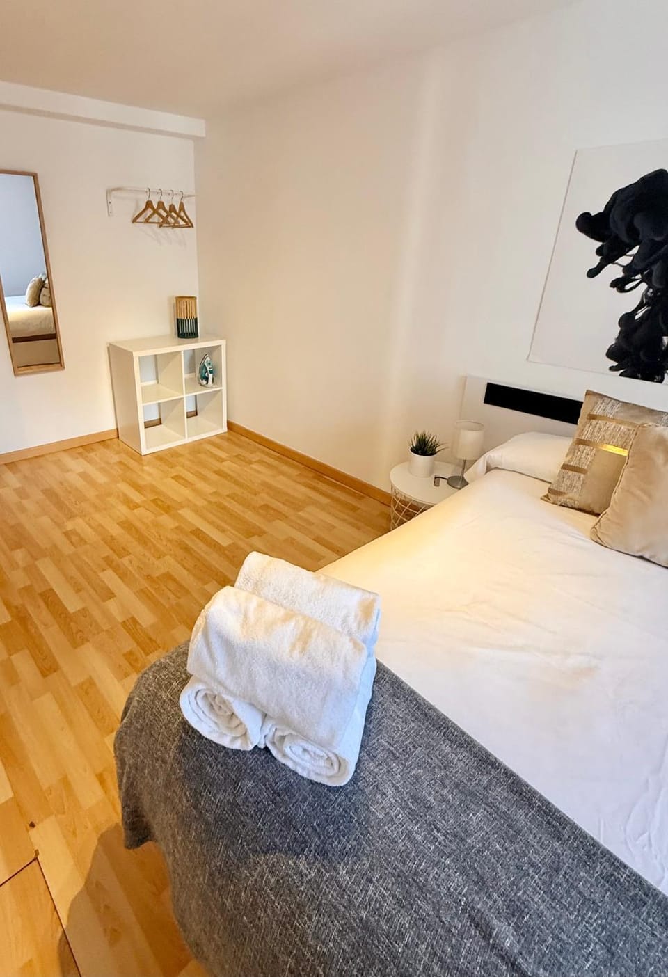 Bed, Photo of the whole room, Bedroom, towels, wardrobe