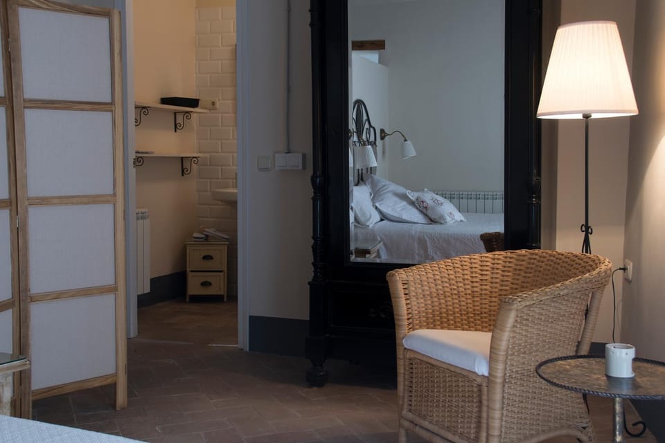 Bed, wardrobe