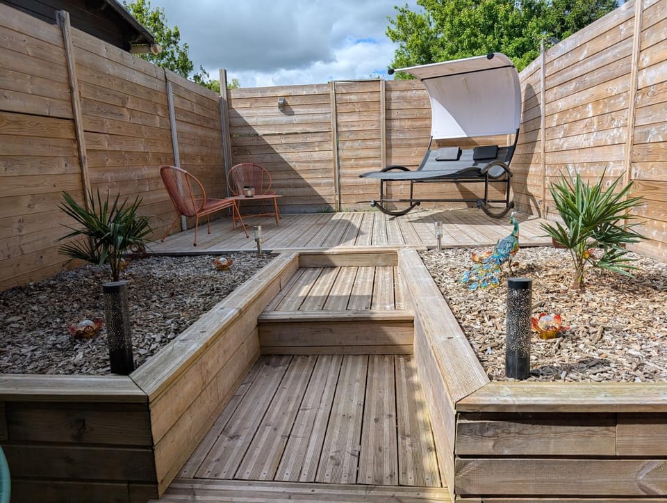 Property building, Patio, Garden, Garden view