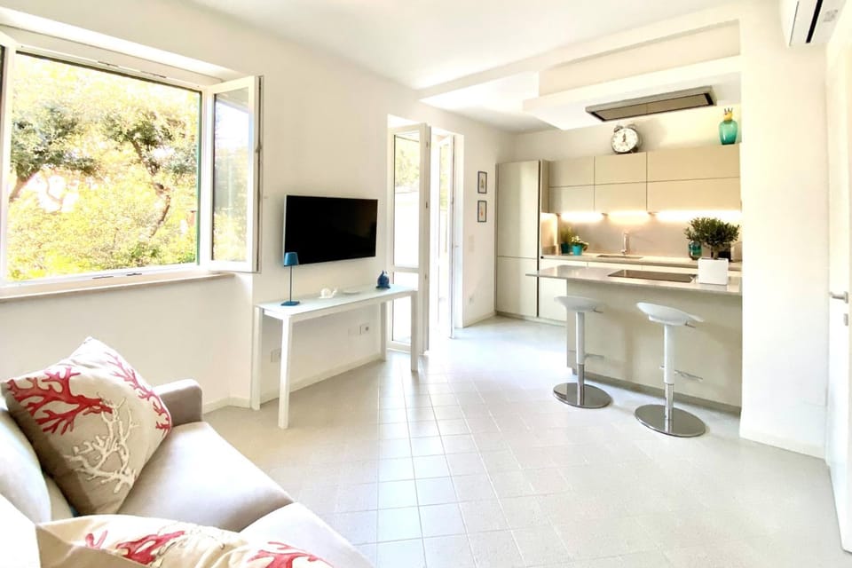 TV and multimedia, Coffee/tea facilities, Kitchen or kitchenette, Living room, Seating area, air conditioner