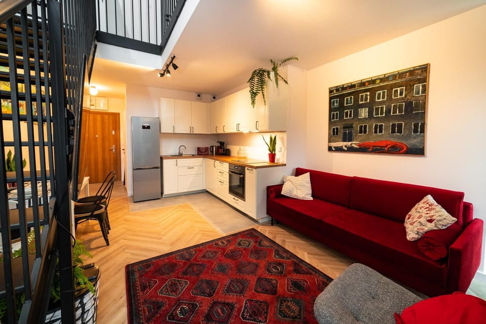 Kitchen or kitchenette, Living room, Seating area, Dining area, stove