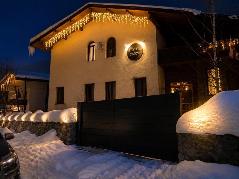 Property building, Facade/entrance, Night, Winter