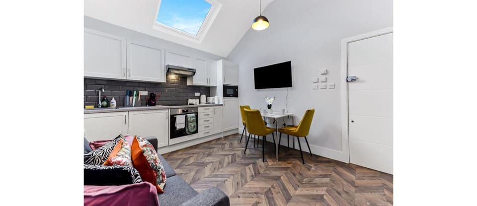 Kitchen or kitchenette, Living room, Dining area