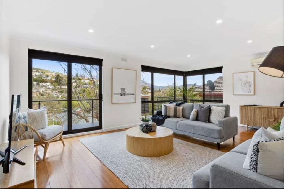Living room, Seating area, Garden view