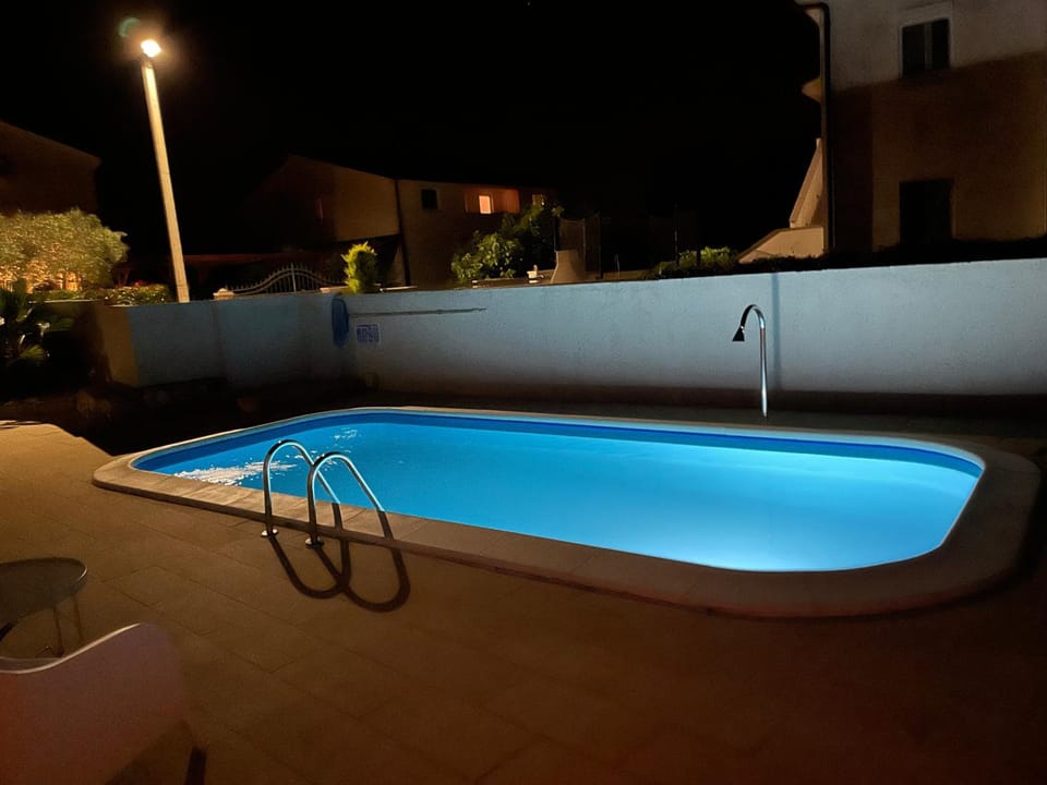 Night, Pool view, Swimming pool