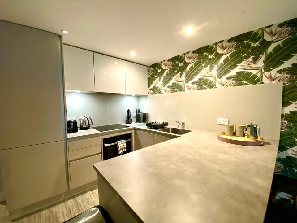 Coffee/tea facilities, Kitchen or kitchenette, minibar, oven, stove, toaster